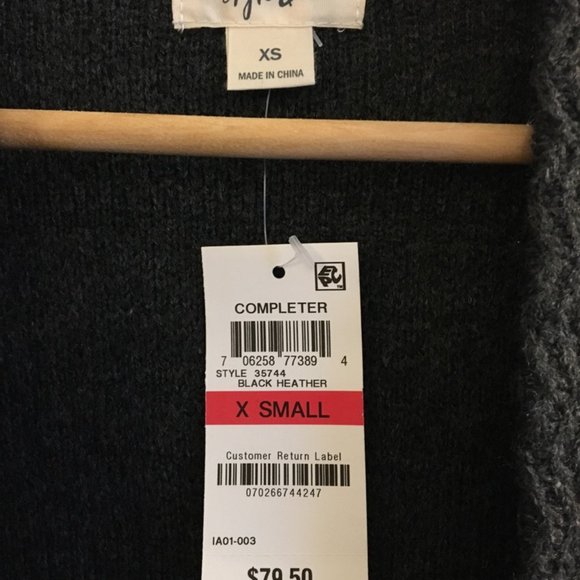 NWT Style & Co Gray Open Front Cardigan Duster-XS - Picture 7 of 13